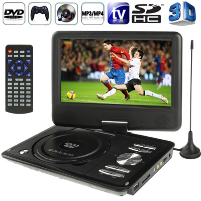 Black 9.0 Inch TFT LCD Screen Digital Multimedia Portable DVD