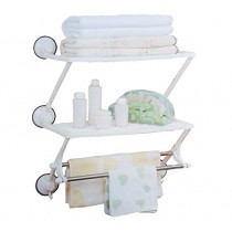 Bath Rack Plastic, Stainless Steel Wall Shelf