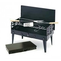Black Portable Briefcase Style Folding Barbecue Grill
