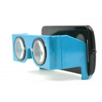Blue Virtual Reality 3D And Headset Video Glasses