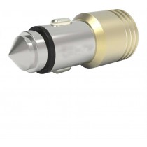 Gold Dual USB 4.8Amp Car Charger With Glass Breaker Steel Tip