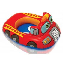 Red Fire Engine Shape Inflatable Swim Pool Water Float Ring Cruiser