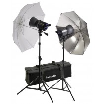 Interfit INT157 Stellar 750 X Tungsten Twin Umbrella Kit With Two Heads