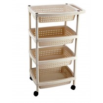 Multipurpose 4 Layer Home - Office Storage Rack With Wheels and Handle.