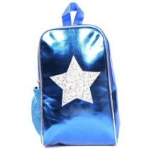 Synthetic Star Print Blue Backpack