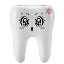 Tooth Shape Plastic Toothbrush Holder