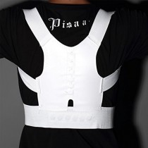 White Magnetic Posture Support Corrector Body Back Pain Belt 
