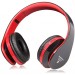 Red Foldable Wireless Stereo Bluetooth Headphone - 1